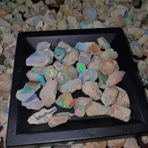 25.00Cts100% Natural Welo Fire Ethiopian Opal Lot Multi Fire Opal Rough Gemstone
